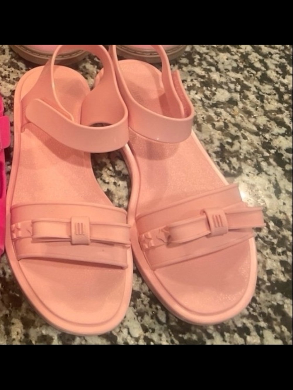 Girls' Pink Bow Slingback Sandals - Lightweight Footwear Matching Purse Size 1